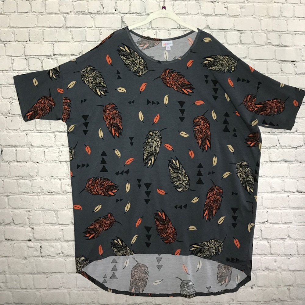 Lularoe 2xl irma tunic feathers